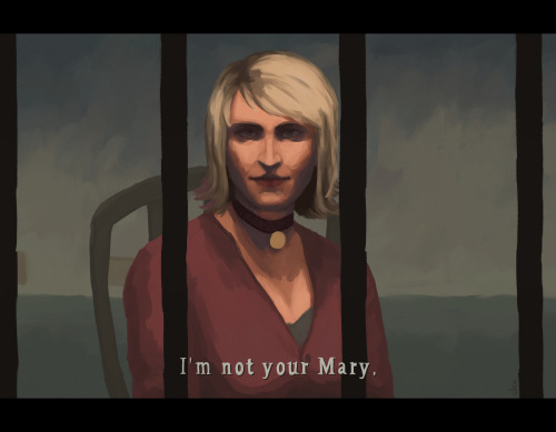 lileiv:I really like Silent Hill 2 so I painted a screenshot ! happy birthday silent hill 2! here&rs