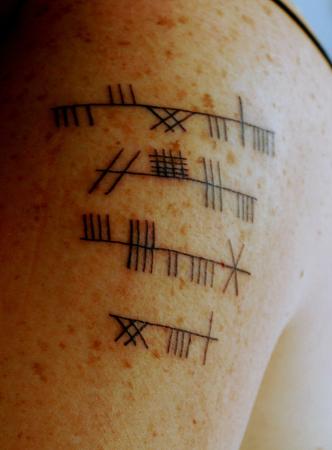 fuckyeahvikingsandcelts:  ogham tattoo by Killian77 on Flickr.