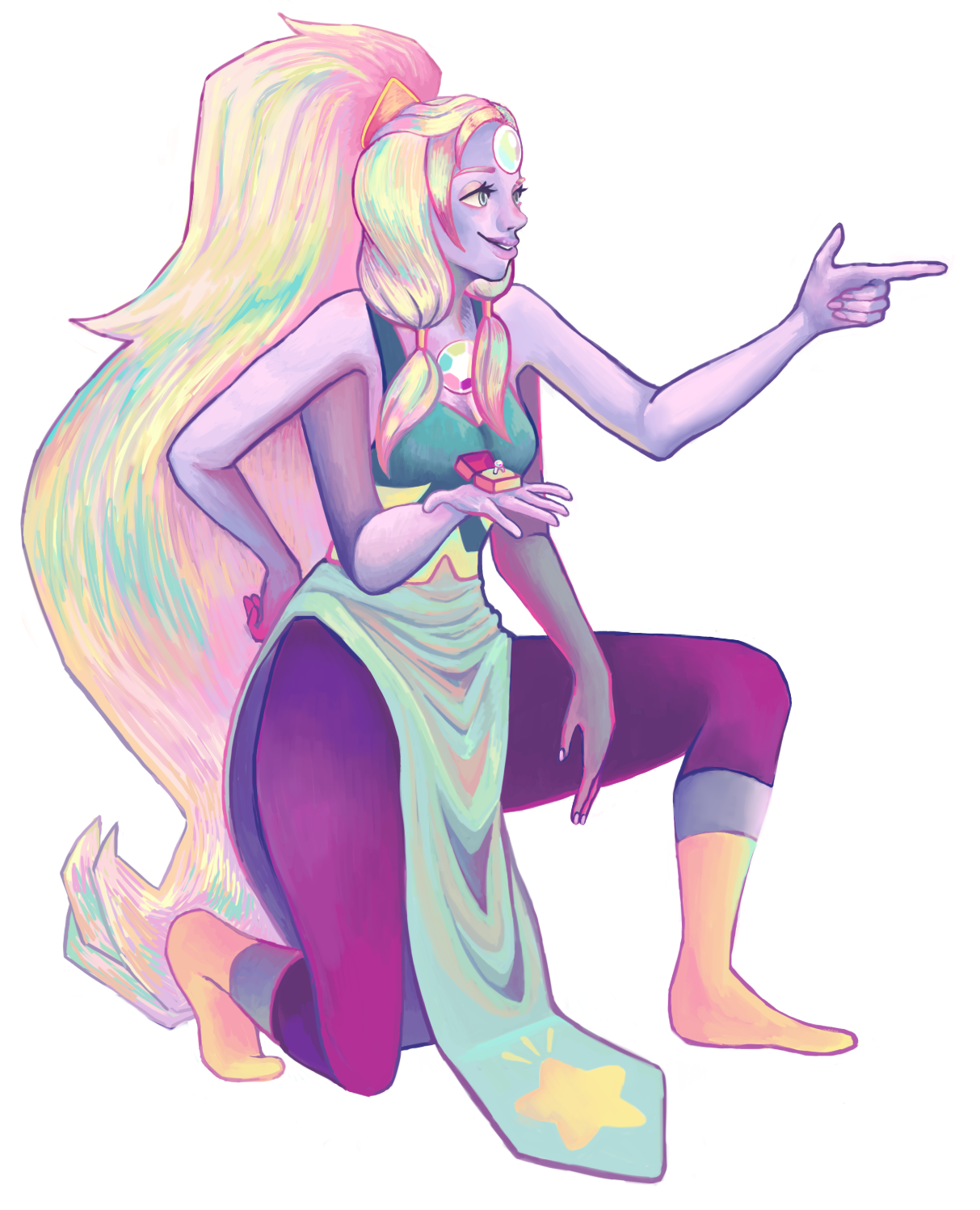 hellocinta:  giant colorful woman down on one knee, ready for marriage 