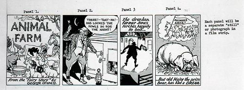 explore-blog:  Preliminary drawing (top) for 1950 comic strip adaptation (bottom)