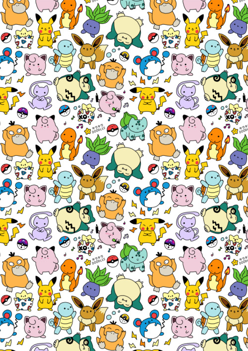kirakiradoodles:Pokémon Pattern ^.^