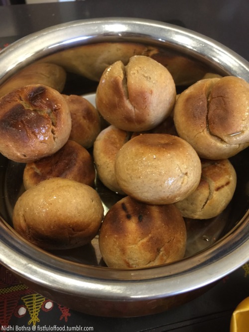 Daal Baati Churma - traditional Rajasthani dish !! made with multi-grain flour & olive oil, cook