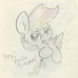 slightlyshade:  Here’s an important announcement from your friendly neeeeighbourhood Rainbow Dash. (It’s a 5minute graphite sketch with a ‘magic’ pencil, but the message is surely important!)  x3 &lt;3
