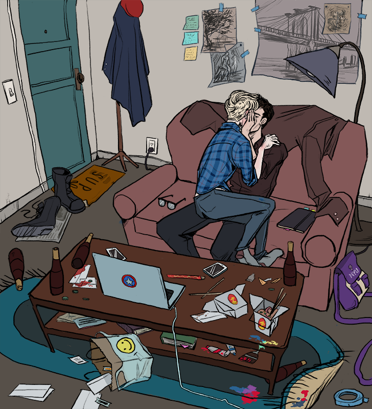 jovaline:  Quick process for yesterday’s piece + bonus close up of what’s on