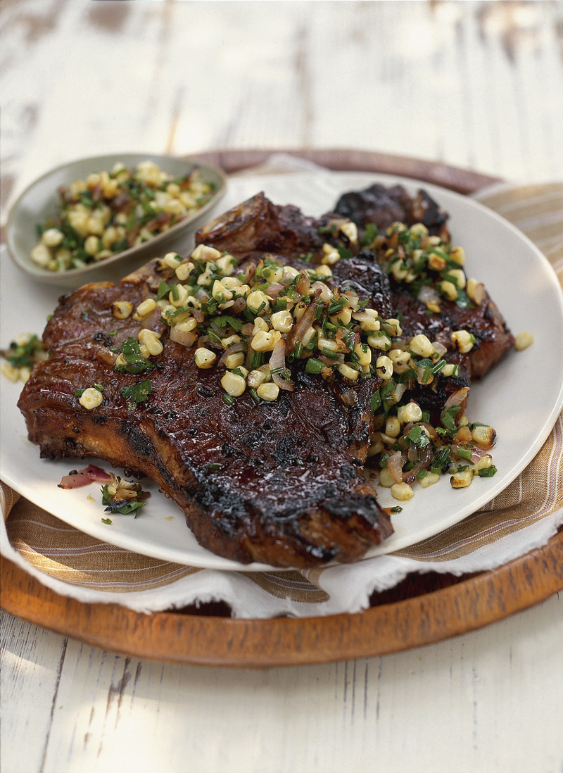 do-not-touch-my-food:  Grilled Steak with Onion and Corn Salsa 