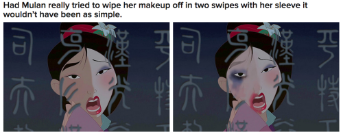 apostate-tony:  buzzfeed:  If Disney Princesses Wore Actual Makeup by Loryn Brantz   THAT LAST ONE THOUGH