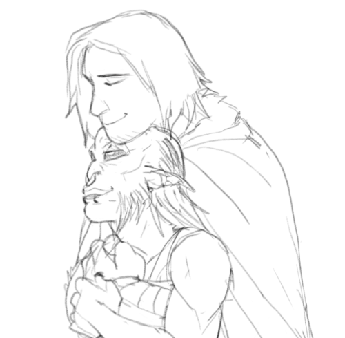 dish-licker:Talion/Ratbag and a couple little drawings of toddler Gundûrz Aaawww snuggles