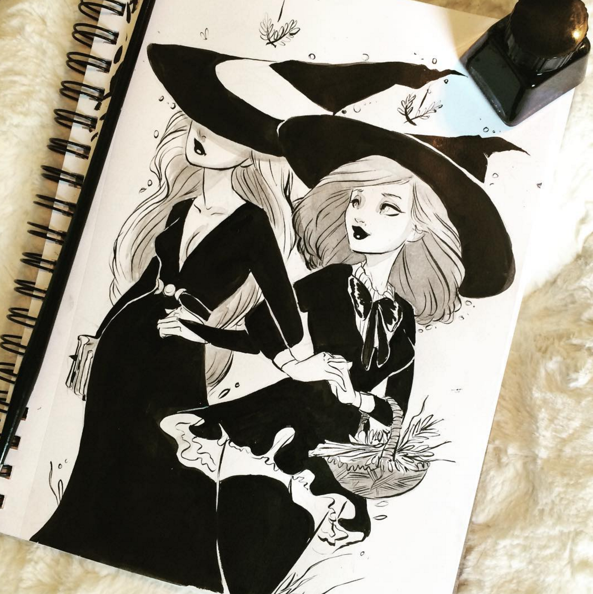 artofashleighizienicki:  Day 9 and 10  of #inktober and #witchtacular !!! Day 9.