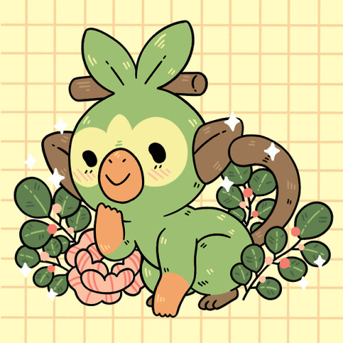 sticksandspells: I absolutely couldn’t resist drawing all of the new starter Pokemon.  So