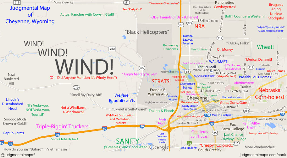 Cheyenne, WY by Anonymous Copr. 2021 Judgmental Maps. All Rights Reserved.