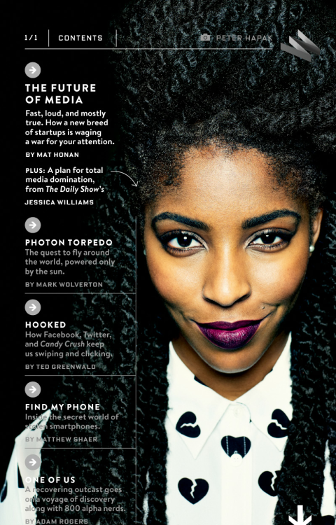 divalocity: Wired Magazine January 2015: Jessica Williams Photography: Peter Habak