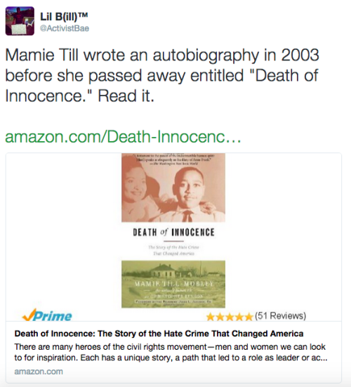 actjustly:  actjustly:  Today, on the 60th anniversary of Emmett Till’s death, I did an impromptu & unorganized black history lesson. I didn’t intend to do this but like the last tweet says, sometimes I get jacked about history & just go off.