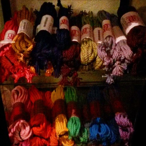 Porn photo Beautiful rainbow of #bondage #rope at #wickedgrounds