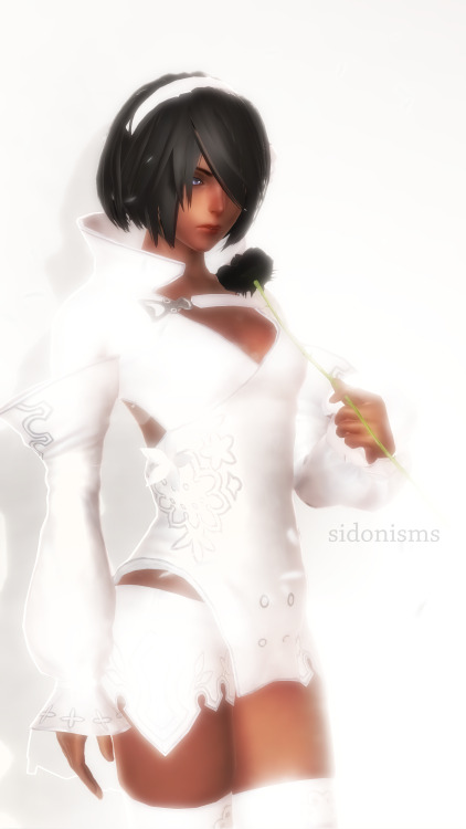 The android in white. *this is not an edit or a screenshot, this is 3D fanart* 