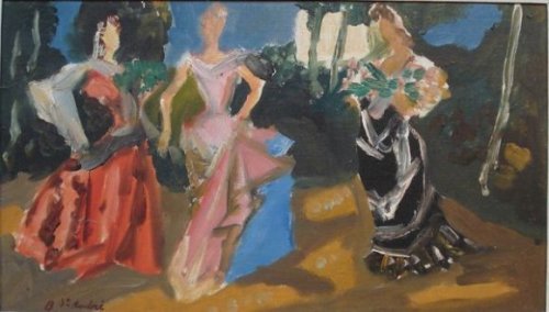 “Femmes en robe du soir” by Louis Berthomme Saint-André  (1905-1977)