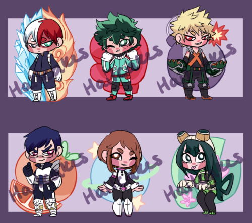 BNHA Charms/Stickers! I plan on putting these up (among other charms I have planned) at the end of t