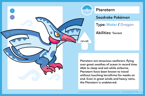 Fakemon #106-107-108 - Zephlet, Pteratern, Wyvtral - Water-Type Starter