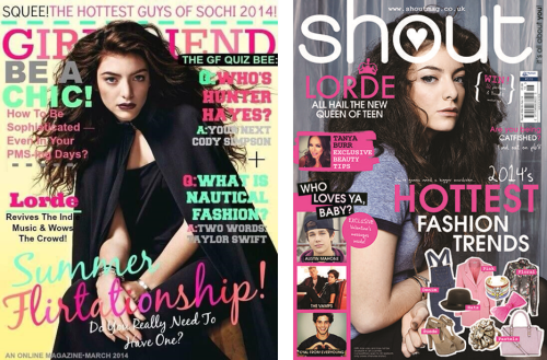 arabellesicardi:white-teeth-tom:Lorde + Magazine Covers“The stuff [clothing] that I feel comfortable