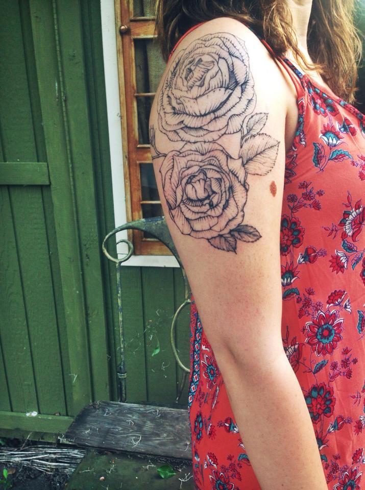 FYeahTattooscom  Cabbage roses done by Brücius at Black  Blue