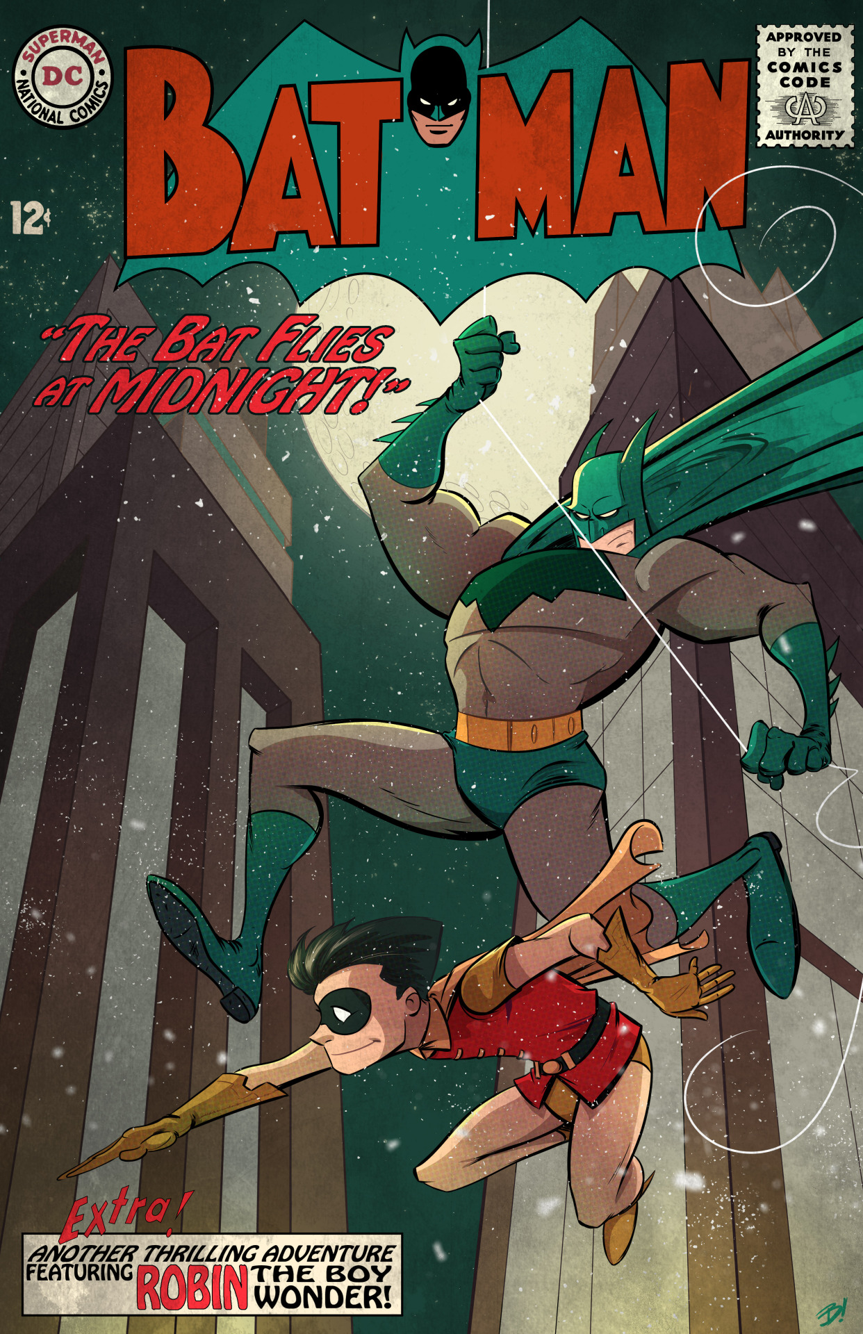 herochan:  Batman and Robin in “The Bat Flies at Midnight.” Mock Cover Dave Bardin I’m