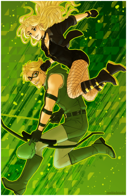 zombiedaisuke:Black Canary and Green Arrow! ᕕ(