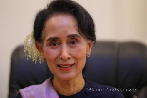 HAPPY FEBRUARY. DAW AUNG SAN SUU KYI is asking for donation for poor students in her country. B