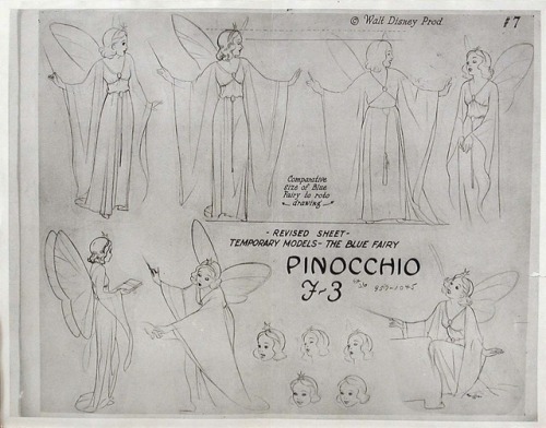 Model sheets for various Pinocchio (1940) characters. No room for Honest John and Gideon (they&rsquo