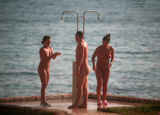 Naked outdoor showering in public (part 2..)