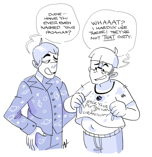I got a couple sleepy/hurt/comfort headcanons for these two nerds, and now look what happened &h