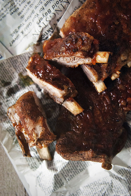 in-my-mouth:  Smoked Barbecue St. Louis Style Ribs 