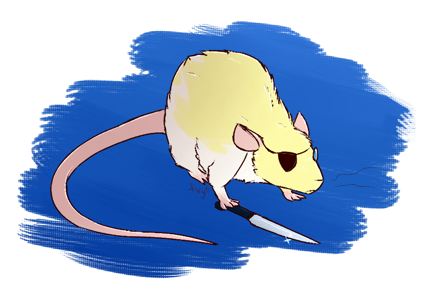 dark-lord-ivy: Here comes Ratmitri to stab away your troubles with his tiny knife