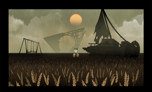 Some dream worlds I designed and painted for the latest Gravity Falls episode. Corn field drawn by t
