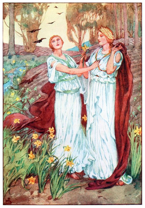oldbookillustrations: Gods and men rejoiced at the bringing back of Proserpine. Helen Stratton, from