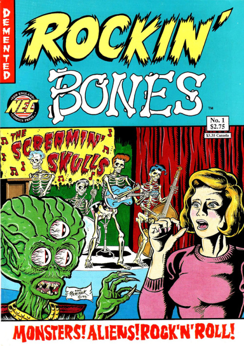 1) Darren Merinuk cover, ‘Rockin’ Bones’ #1, New England Comics, 19922) Darren Mer