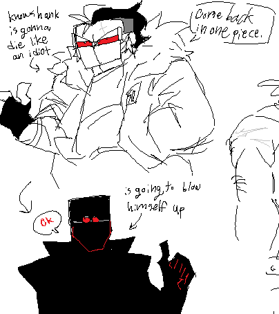 Sanfo + Original Ms Paint Sketch Along With Some Old Sketches From June 2023