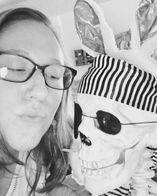 This guy stole my today. #newcrush #easterbunny #skeleton #pirate