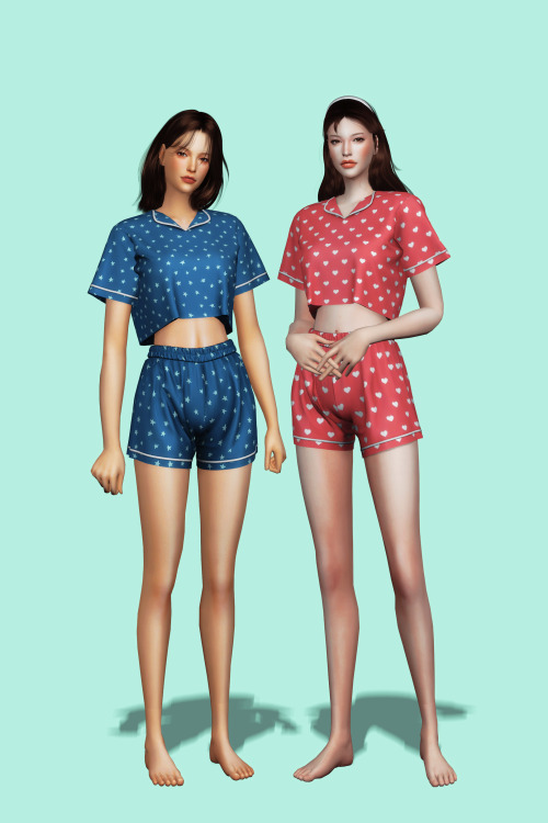 Short Piping Pajama Set is released publicly!Full Body/Top/bottomNew MeshAll LOD’sShadow MapNormal M