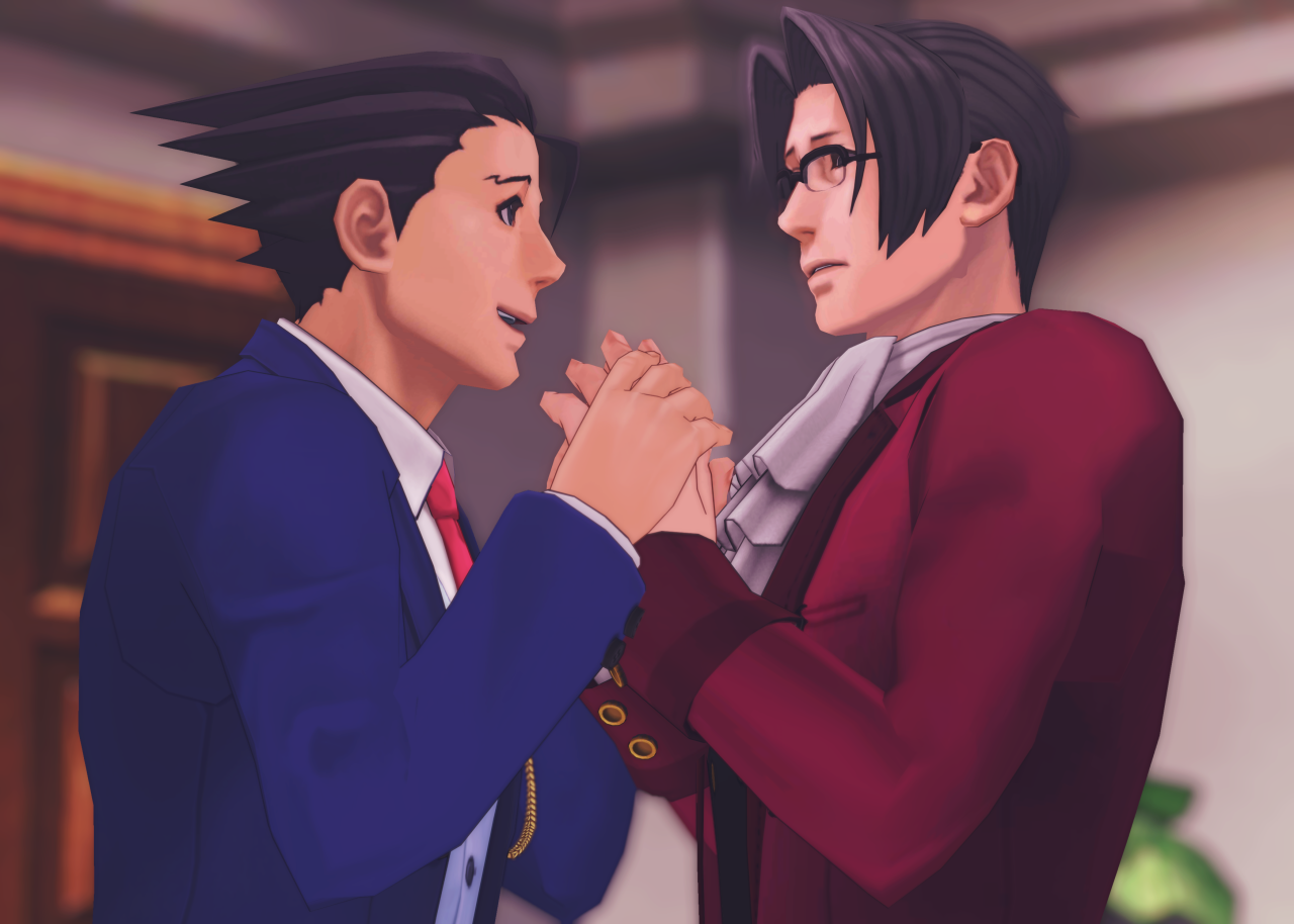 MMD Ace Attorney - Phoenix Wright and Maya Fey +DL by MMDCharizard