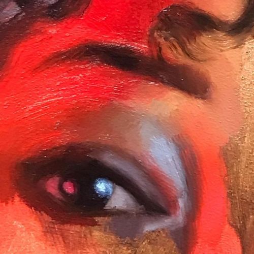 Well, hey there Karletta. Sometimes I just have to start with an eye. #dessertfirst #oilpainting ...