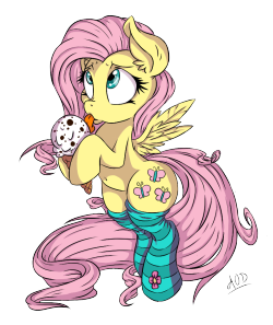 cocoa-bean-loves-fluttershy:  Fluttershy licking an ice cream (remade) by Little—Dashie Fluttershy - Lick… sketch by Obvious-Decoy  Eee~ &lt;3