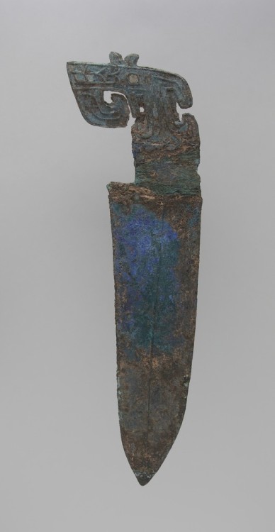 Chinese bronze dagger axe (ge), Shang Dynasty (1600-1064 BC)from The Princeton University Art Museum