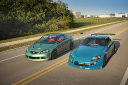 jdmlifestyle:  Midori Green RSX and LSB S2000