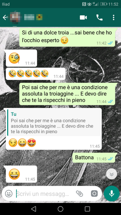 Conversazione tra il mio Cornuto e la sua dolce troia ( cioè io ) &hellip; S