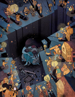 Victongai:  Cosmic Pizza Victo Ngai A Piece Accompanying A Heart-Wrenching Real Life