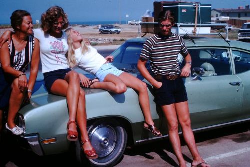 Fashion styles of young people in the 1970s.