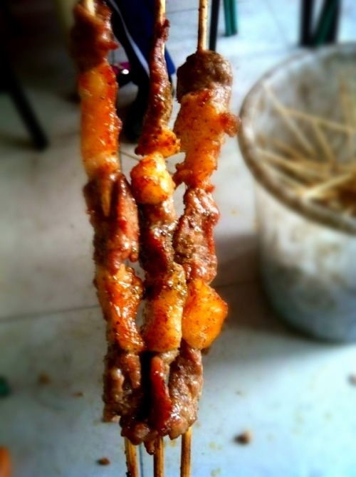geology-intrusion:  Uighur style Lamb Kebabs! Da Cai Shi, Dalian