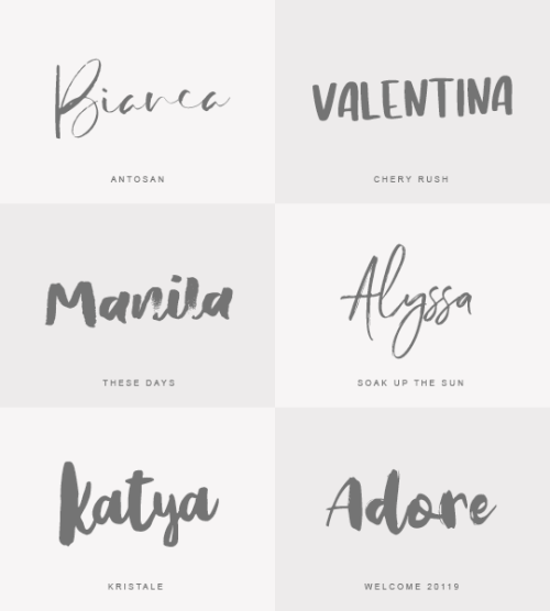 yourfonts: Brush fonts  Please, like or reblog if you download it   Antosan  Chery rush  These days 