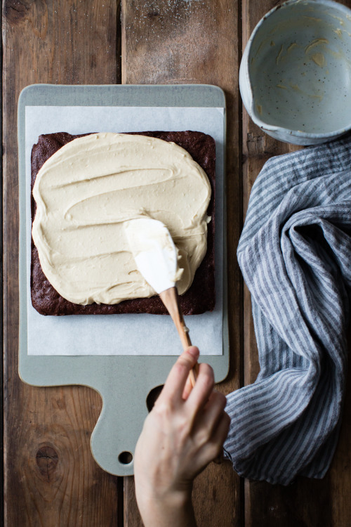 sweetoothgirl:  teff brownies with salted tahini frosting {gluten-free}  