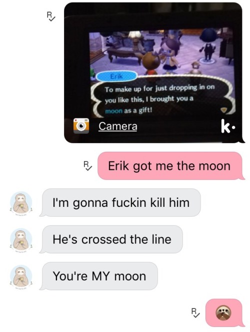 Tfw your bae is jealous of an acnl character (Constantly threatens to let Erik move if he ever pings me)  😂👌🏼💗💕💕
