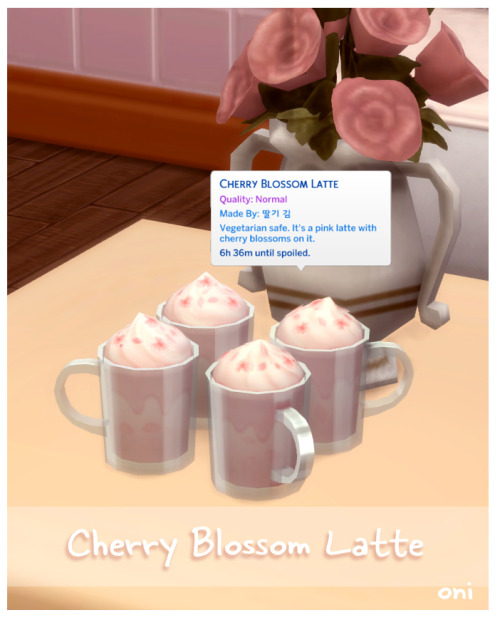  April 2022 Recipe_Cherry Blossom Drinks ※ Need Recipe Pack Mod Latest Version (22.04.06 version) ※ 